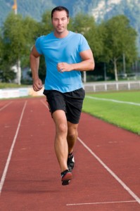 Man running on track