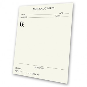 blank prescription pad